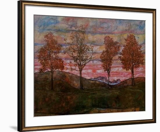 Four Trees-Egon Schiele-Framed Art Print