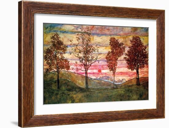 Four Trees-Egon Schiele-Framed Premium Giclee Print