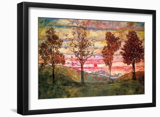 Four Trees-Egon Schiele-Framed Premium Giclee Print