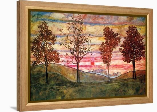 Four Trees-Egon Schiele-Framed Stretched Canvas