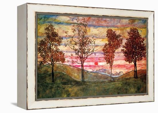 Four Trees-Egon Schiele-Framed Stretched Canvas