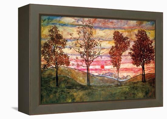 Four Trees-Egon Schiele-Framed Stretched Canvas