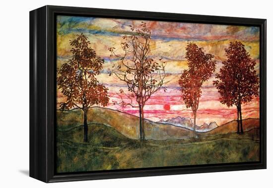 Four Trees-Egon Schiele-Framed Stretched Canvas