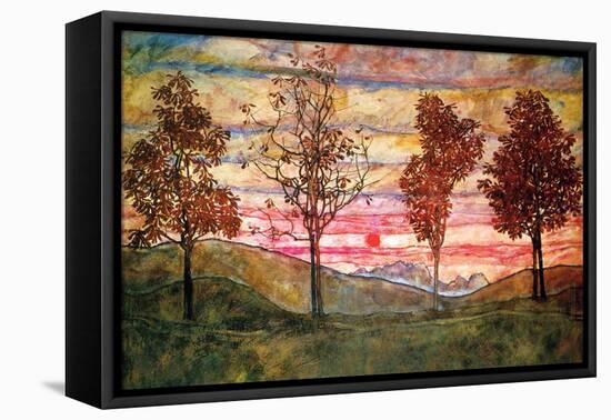 Four Trees-Egon Schiele-Framed Stretched Canvas