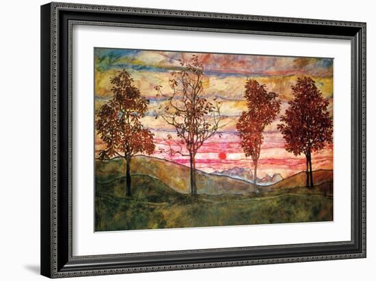 Four Trees-Egon Schiele-Framed Art Print