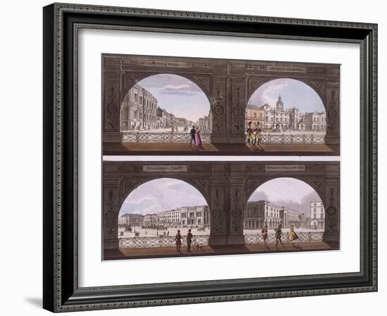 Four Views of London Sites Seen Through an Arch, C1820-null-Framed Giclee Print