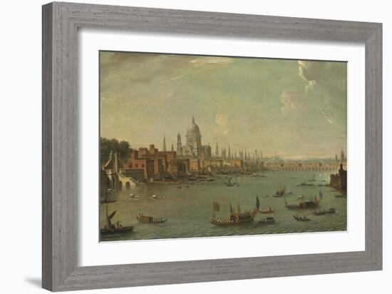 Four Views of London: the Thames Looking Towards St. Pauls-Antonio Joli-Framed Giclee Print