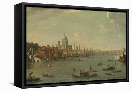 Four Views of London: the Thames Looking Towards St. Pauls-Antonio Joli-Framed Premier Image Canvas