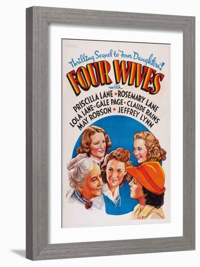 Four Wives, May Robson, Rosemary Lane, Lola Lane, Priscilla Lane, Gale Page, 1939-null-Framed Art Print