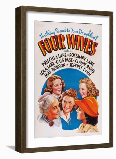 Four Wives, May Robson, Rosemary Lane, Lola Lane, Priscilla Lane, Gale Page, 1939-null-Framed Art Print