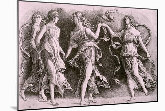 Four women dancing-Andrea Mantegna-Mounted Giclee Print