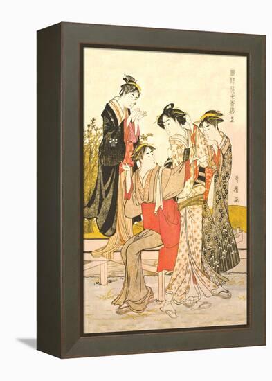 Four Women-Kitagawa Utamaro-Framed Stretched Canvas