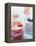 Four Yoghurts with Berries, Cereal and Watermelon-null-Framed Premier Image Canvas