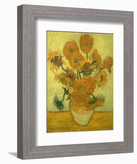 Fourteen Sunflowers in a Vase, 1889-Vincent van Gogh-Framed Giclee Print