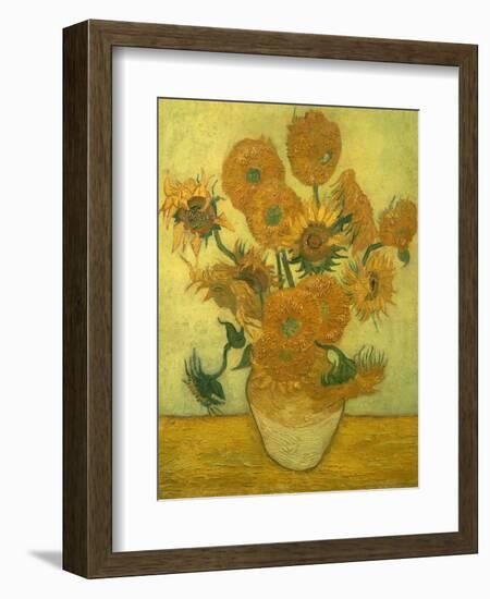 Fourteen Sunflowers in a Vase, 1889-Vincent van Gogh-Framed Giclee Print