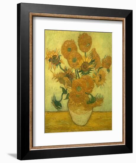 Fourteen Sunflowers in a Vase, 1889-Vincent van Gogh-Framed Giclee Print