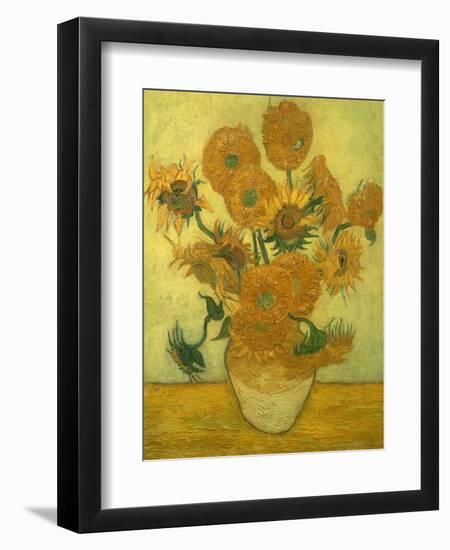 Fourteen Sunflowers in a Vase, 1889-Vincent van Gogh-Framed Giclee Print