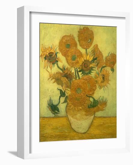 Fourteen Sunflowers in a Vase, 1889-Vincent van Gogh-Framed Giclee Print