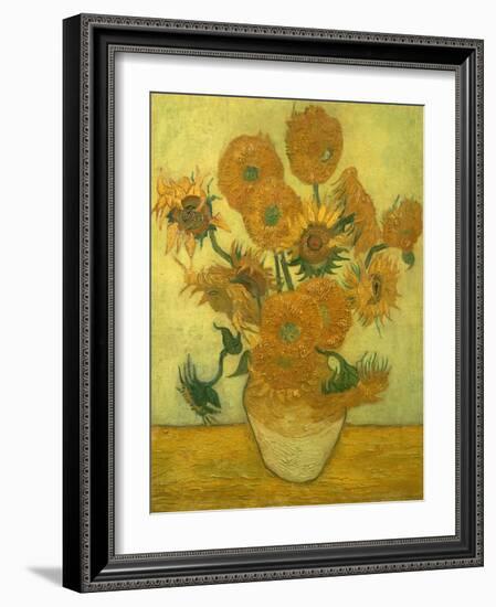 Fourteen Sunflowers in a Vase, 1889-Vincent van Gogh-Framed Giclee Print