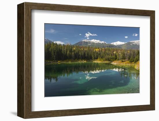 Fourth lake of valley of Five Lakes trail, Jasper National Park, UNESCO World Heritage Site, Canadi-Jon Reaves-Framed Photographic Print