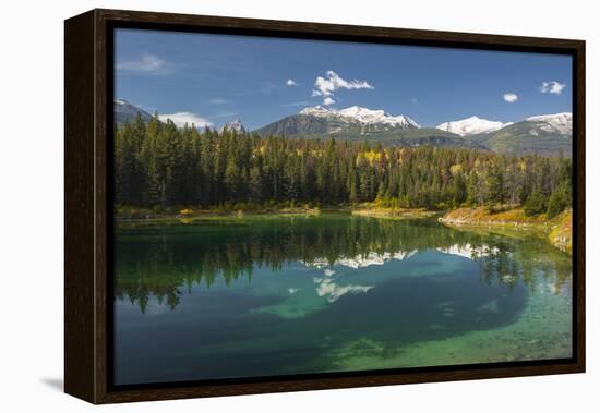 Fourth lake of valley of Five Lakes trail, Jasper National Park, UNESCO World Heritage Site, Canadi-Jon Reaves-Framed Premier Image Canvas