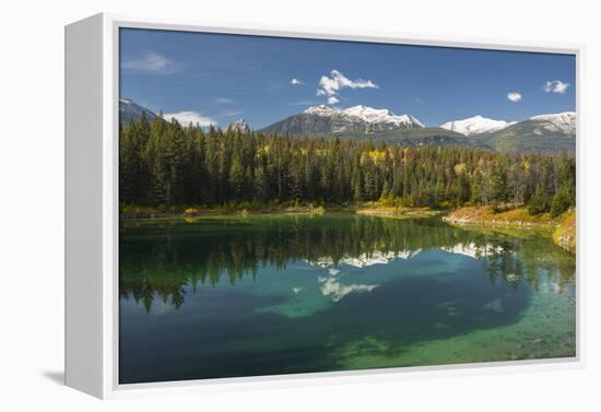 Fourth lake of valley of Five Lakes trail, Jasper National Park, UNESCO World Heritage Site, Canadi-Jon Reaves-Framed Premier Image Canvas