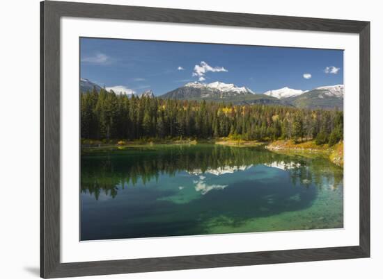 Fourth lake of valley of Five Lakes trail, Jasper National Park, UNESCO World Heritage Site, Canadi-Jon Reaves-Framed Photographic Print