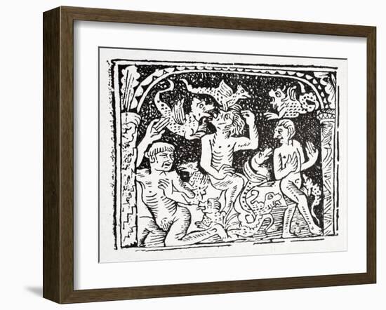 Fourth: Lazarus Describes What He's Seen in Hell - a Horrible Basket Containing Snakes-null-Framed Giclee Print