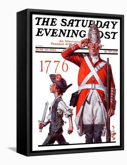"Fourth of July, 1776," Saturday Evening Post Cover, June 30, 1923-Joseph Christian Leyendecker-Framed Premier Image Canvas