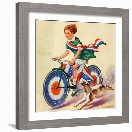 "Fourth of July Bike Ride,"July 1, 1934-John Drew-Framed Giclee Print