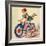 "Fourth of July Bike Ride,"July 1, 1934-John Drew-Framed Giclee Print