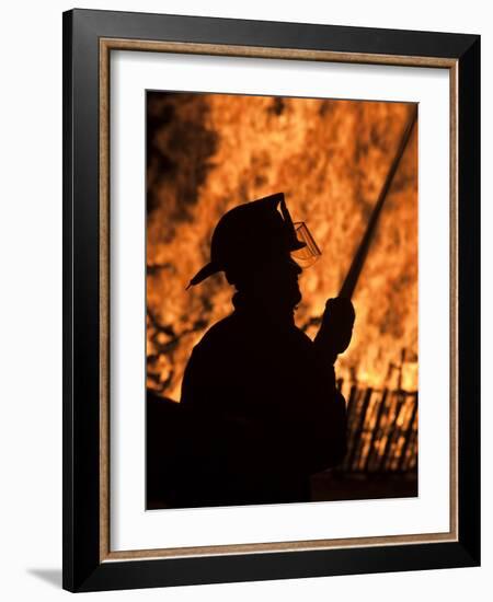 Fourth of July Holiday Bonfire, Rockport, Massachusetts, USA-Walter Bibikow-Framed Photographic Print