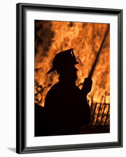 Fourth of July Holiday Bonfire, Rockport, Massachusetts, USA-Walter Bibikow-Framed Photographic Print