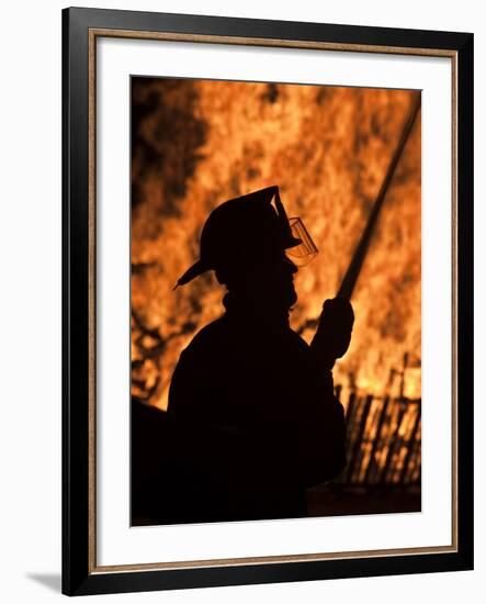 Fourth of July Holiday Bonfire, Rockport, Massachusetts, USA-Walter Bibikow-Framed Photographic Print