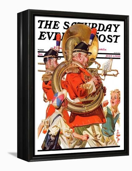 "Fourth of July Parade," Saturday Evening Post Cover, July 1, 1933-Joseph Christian Leyendecker-Framed Premier Image Canvas