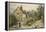 Fowl House Farm, Witley, with Children, a Shepherd and a Flock of Sheep Nearby-Myles Birket Foster-Framed Premier Image Canvas