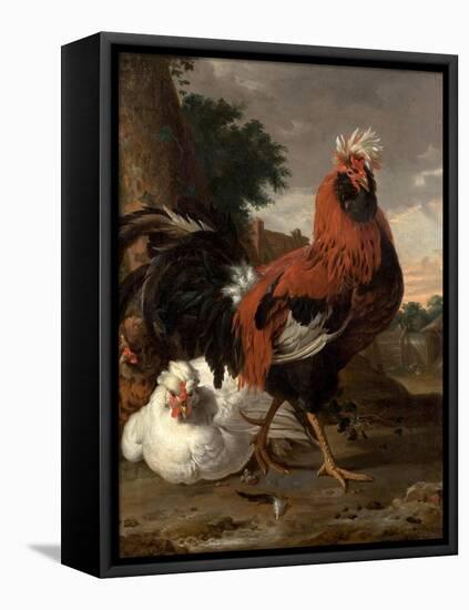 Fowl (Oil on Canvas)-Melchior de Hondecoeter-Framed Premier Image Canvas