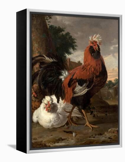 Fowl (Oil on Canvas)-Melchior de Hondecoeter-Framed Premier Image Canvas