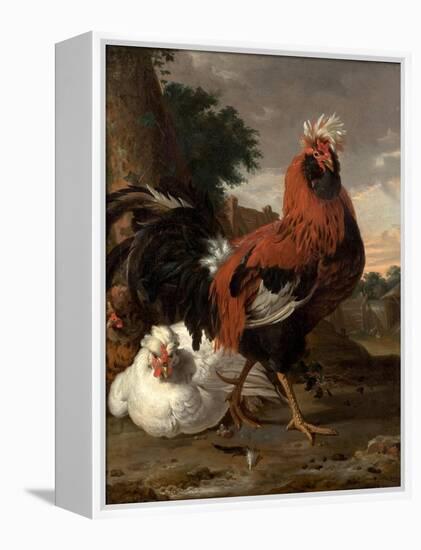 Fowl (Oil on Canvas)-Melchior de Hondecoeter-Framed Premier Image Canvas