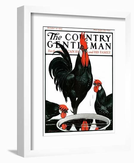 "Fowl Reflections," Country Gentleman Cover, October 27, 1923-Paul Bransom-Framed Giclee Print