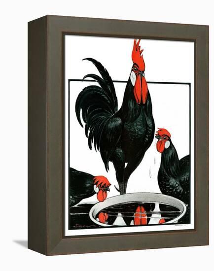 "Fowl Reflections,"October 27, 1923-Paul Bransom-Framed Premier Image Canvas