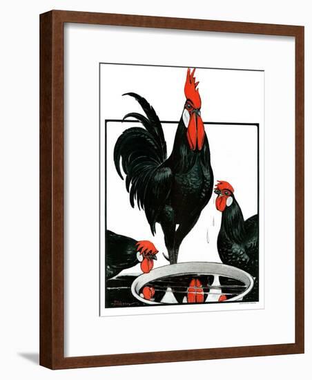 "Fowl Reflections,"October 27, 1923-Paul Bransom-Framed Giclee Print