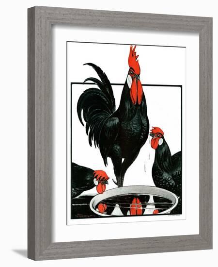 "Fowl Reflections,"October 27, 1923-Paul Bransom-Framed Giclee Print