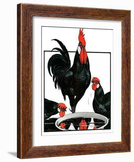 "Fowl Reflections,"October 27, 1923-Paul Bransom-Framed Giclee Print