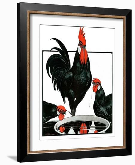 "Fowl Reflections,"October 27, 1923-Paul Bransom-Framed Giclee Print