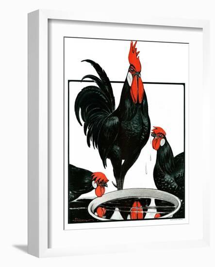 "Fowl Reflections,"October 27, 1923-Paul Bransom-Framed Giclee Print