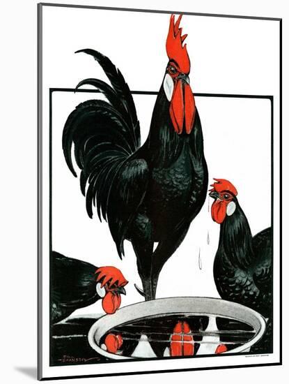 "Fowl Reflections,"October 27, 1923-Paul Bransom-Mounted Giclee Print