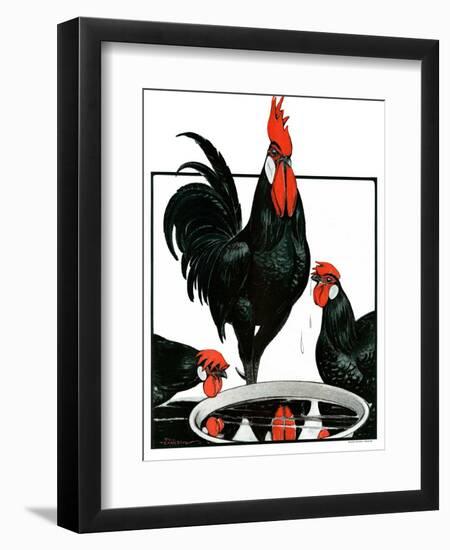 "Fowl Reflections,"October 27, 1923-Paul Bransom-Framed Giclee Print