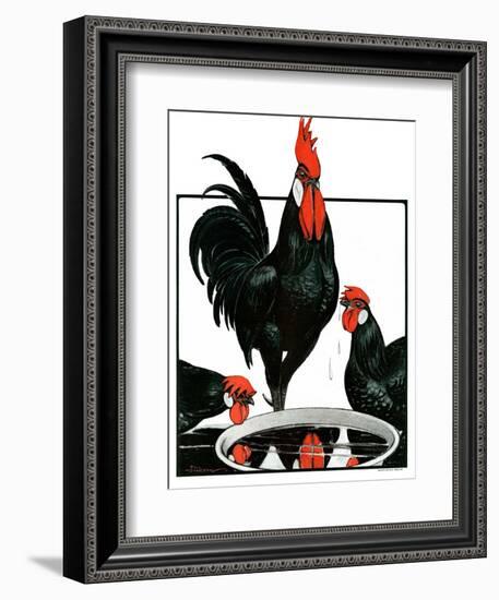 "Fowl Reflections,"October 27, 1923-Paul Bransom-Framed Giclee Print