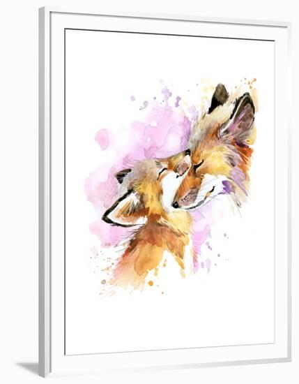 Fox And Baby Watercolor Illustration Motherhood Background